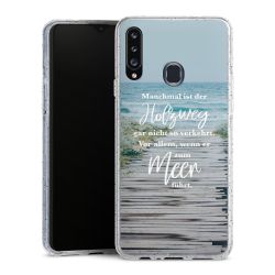 Silikon Glitter Case transparent-silber