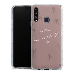 Silikon Glitter Case transparent-silber