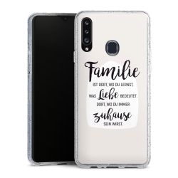 Silikon Glitter Case transparent-silber