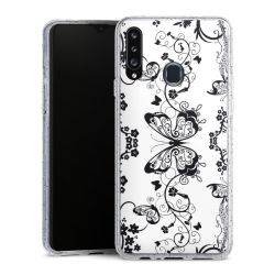 Silicone Glitter Case silver glitter