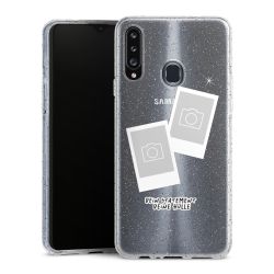 Silikon Glitter Case transparent-silber