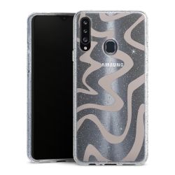 Silikon Glitter Case transparent-silber