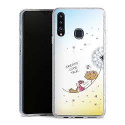 Silikon Glitter Case transparent-silber