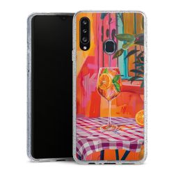 Silikon Glitter Case transparent-silber