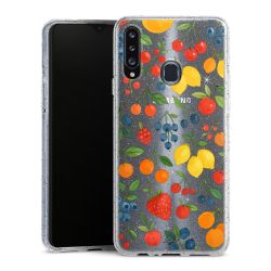 Silikon Glitter Case transparent-silber