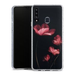 Silikon Glitter Case transparent-silber