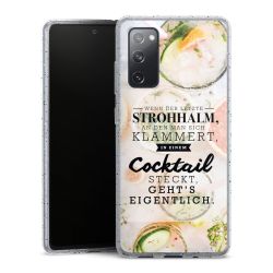 Silikon Glitter Case transparent-silber