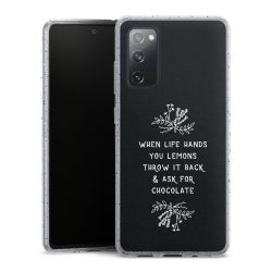 Silikon Glitter Case transparent-silber