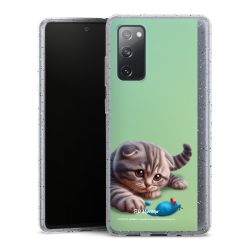 Silikon Glitter Case transparent-silber