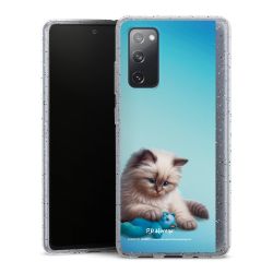 Silikon Glitter Case transparent-silber