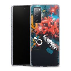 Silikon Glitter Case transparent-silber