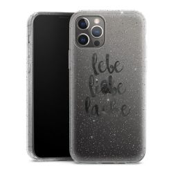 Silikon Glitter Case transparent-silber