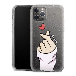 Silikon Glitter Case transparent-silber