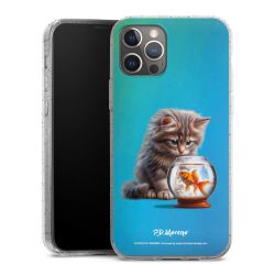 Silikon Glitter Case transparent-silber