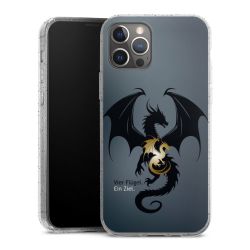 Silikon Glitter Case transparent-silber