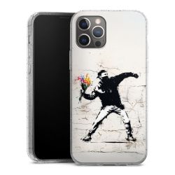 Silikon Glitter Case transparent-silber