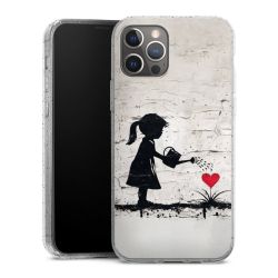 Silikon Glitter Case transparent-silber