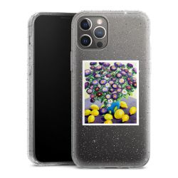 Silikon Glitter Case transparent-silber