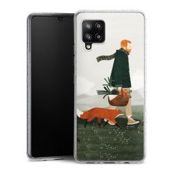 Silikon Glitter Case transparent-silber