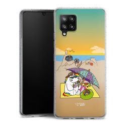 Silikon Glitter Case transparent-silber