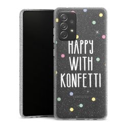 Silikon Glitter Case transparent-silber