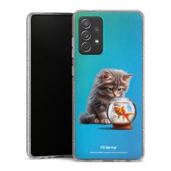 Silikon Glitter Case transparent-silber