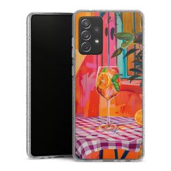 Silikon Glitter Case transparent-silber