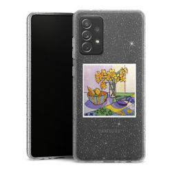 Silikon Glitter Case transparent-silber