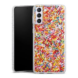 Silicone Glitter Case silver glitter