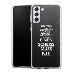 Silikon Glitter Case transparent-silber