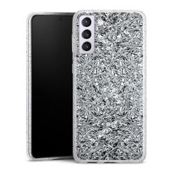 Silicone Glitter Case silver glitter