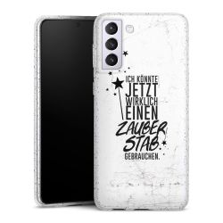 Silikon Glitter Case transparent-silber