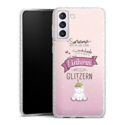 Silikon Glitter Case transparent-silber