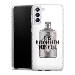 Silikon Glitter Case transparent-silber