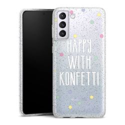 Silikon Glitter Case transparent-silber