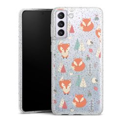 Silicone Glitter Case silver glitter