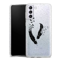 Silicone Glitter Case silver glitter