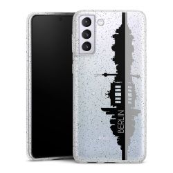 Silikon Glitter Case transparent-silber