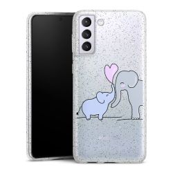 Silicone Glitter Case silver glitter