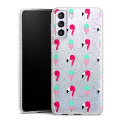 Silicone Glitter Case silver glitter