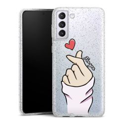 Silikon Glitter Case transparent-silber