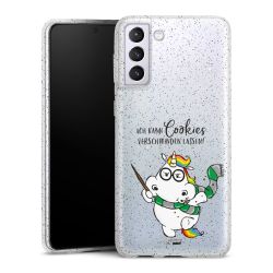 Silikon Glitter Case transparent-silber