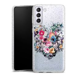 Silicone Glitter Case silver glitter