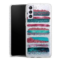 Silicone Glitter Case silver glitter