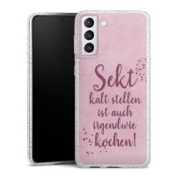 Silikon Glitter Case transparent-silber