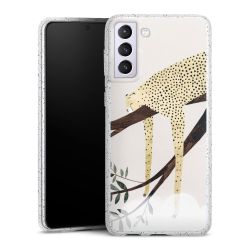 Silikon Glitter Case transparent-silber