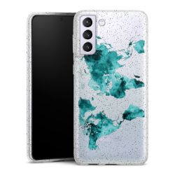 Silicone Glitter Case silver glitter