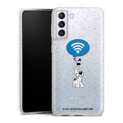 Silikon Glitter Case transparent-silber