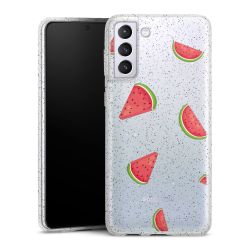 Silicone Glitter Case silver glitter