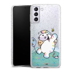 Silikon Glitter Case transparent-silber